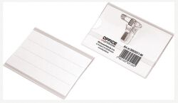 Identyfikator Office Products, Z Klipsem I Agrafką, Otwór Z Boku, Miękki, Transparentny