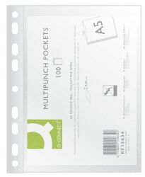 Q-Connect Koszulki na dokumenty PP, A5, groszkowe, 50mikr., 100szt. 