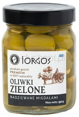 Oliwki Zielone Nadziewane Migdałem Premium 350/210G