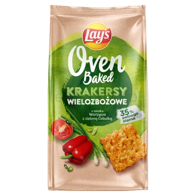 Lay’s Oven Baked Krakersy wielozbożowe warzywa z zieloną cebulką 80g