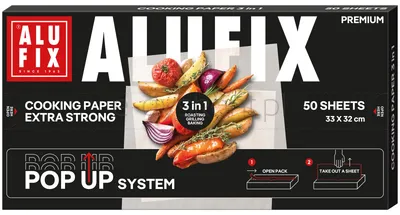 Alufix Papier do gotowania Pop-up, 3w1, 33x32cm, 50 arkuszy