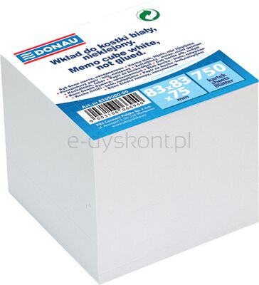 Donau Kostka nieklejona, 83x83x75mm, biała