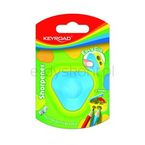 Keyroad Temperówka plastikowa, trójkątna, podwójna, 1szt., blister, mix kolorów