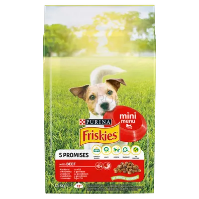 Friskies Karma Dla Psów Mini Menu Z Wołowiną 1,5 Kg