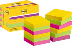 Post-It Karteczki samoprzylepne Super Sticky, 47,6x47,6mm, 12x90 kart., paleta Carnival [BIURO]