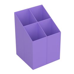 Ico Przybornik Na Biurko Kwadratowy, Plastikowy, 4 Komory, Fioletowy
