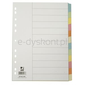 Q-Connect Przekładki karton, A4, 223x297mm, 12 kart, mix kolorów