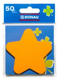 Donau Bloczek samoprzylepny 1X50 Kart., Gwiazdka, Zawieszka, Pomarańczowy