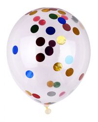 Part Go Zestaw balonów z konfetti, 25cm, 6 szt., mix kolorów