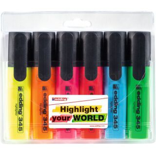 Edding Zakreślacz e-345/6 2-5mm, 6 szt., mix kolorów