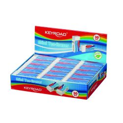 Keyroad Gumka do ścierania Tec-Eraser, mini, techniczna, 39x17x11 mm, opak. ochronne, display, biała 