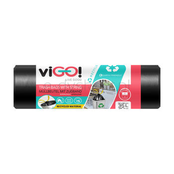 Vigo! Eko Worki Ld Z Taśmą Czarne Interleave 35L 30Szt.