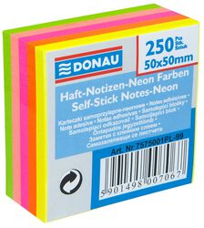 Donau Mini Kostka samoprzylepna, 50x50mm, 1x250 kart., neonowa