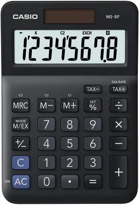 Casio Kalkulator Biurowy Ms-8F, 8-Cyfrowy, 103X147X28,8Mm, Czarny 