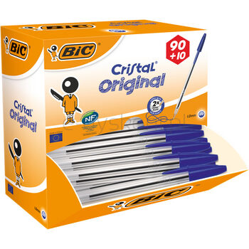 Bic Długopis Niebieski Cristal Original 90+10Szt