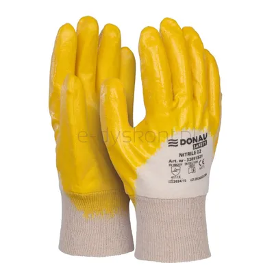Donau Rękawice Safety Nitrile 02, Kat. Ii, Rozm. 11, Żółte