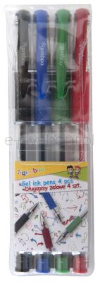 Gimboo Długopis Żelowy Classic, 0,5Mm, 4 Szt., Zawieszka, Mix Kolorów 