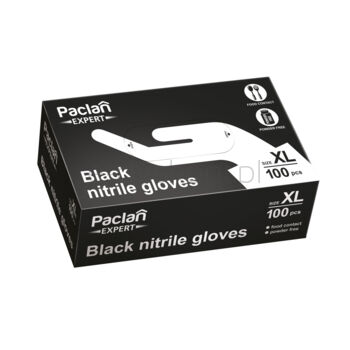 Paclan Expert Rękawiczki nitrylowe czarne XL 100 szt