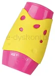 Temperówka KEYROAD Cheese, plastikowa, podwójna, z pojemnikiem, pakowane na displayu, mix kolorów - 4