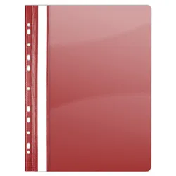 Donau Skoroszyt PVC, A4, twardy, 150/160mikr., wpinany, czerwony 