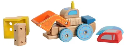 Drewniany samochodzik 3 w 1 od 18m-ca (13.5x9x9cm) fsc