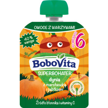 BoboVita Superbohater Mus dynia z marchewką i jabłkiem po 6 miesiącu 80 g