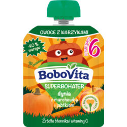 BoboVita Superbohater Mus dynia z marchewką i jabłkiem po 6 miesiącu 80 g