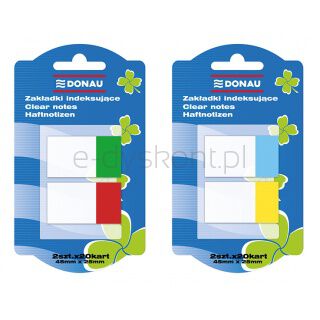 Donau Zakładki indeksujące PP, 25x45mm, 2x20 kart., mix kolorów [BIURO]