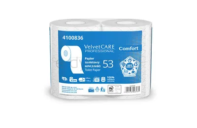 Velvet Papier Toaletowy Celulozowy Comfort, 2-Warstwowy, 486 Listków, 4Szt., Biały