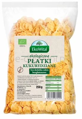 Płatki Kukurydziane Bez Dodatku Cukru Bezgl. Bio 250 G