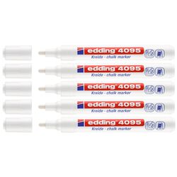 Marker kredowy e-4095 EDDING, 2-3mm, 5 szt., biały