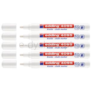 Marker kredowy e-4095 EDDING, 2-3mm, 5 szt., biały