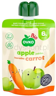 Ovko Przecier Jabłko-Marchew Po 6 Miesiącu Życia Bio 90 G