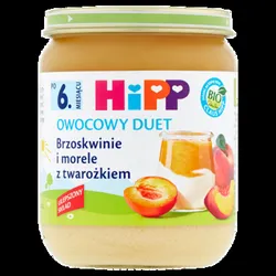 Hipp Bio Owocowy Duet Brzoskwinie I Morele Z Twarożkiem Po 6. Miesiącu 160 G
