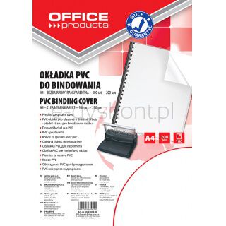 Office Products Okładki do bindowania PVC, A4, 200mikr., 100szt., transparentne