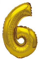 Part Go Balon foliowy cyfra 6, 80cm, złoty