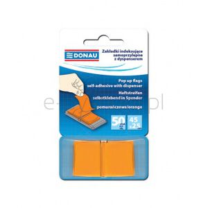 Donau Zakładki indeksujące PP, 25x45mm, 1x50 kart., pomarańczowe