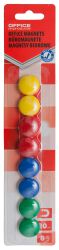 Office Products Magnesy do tablic okrągłe, średnica 20mm, 8szt., blister, mix kolorów