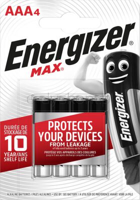 Energizer Bateria Max, AAA, LR03, 1,5V, 4szt.