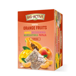 Big Active Herbatka Owocowa Orange Fruits Mango, Brzoskwinia, Mandarynka, Papaja + Kurkuma 20Torebek X 2G
