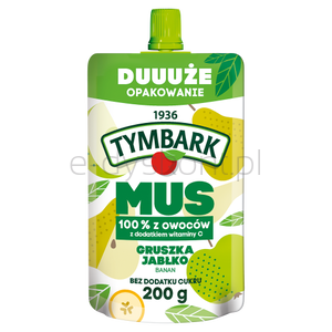 Tymbark Mus 100% Gruszka Jabłko Banan 200 G
