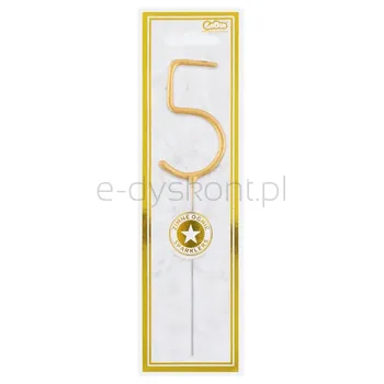 Złota Cyfra 5 (Zimny Ogień) 7,5 Cm