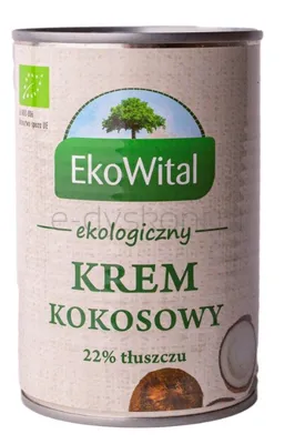 Krem Kokosowy 22% Tłuszczu ( Mleczko Kokosowe ) Bio 400 Ml