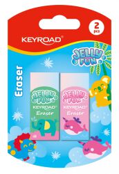 Keyroad Gumka Do Ścierania Jelly Fun, ombre, 2 szt., blister, mix kolorów