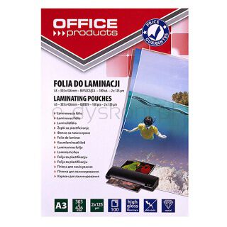 Office Products Folia Do Laminowania, A3, 2x125mikr., błyszcząca, 100szt., transparentna [BIURO]