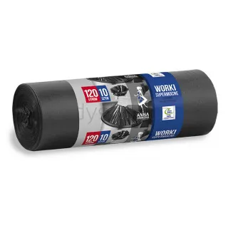 Anna Zaradna Worki na śmieci supermocne, 120 l, 10 szt., czarny