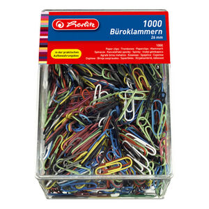 Herlitz Spinacze 26 mm 1000 sztuk mix kolorów
