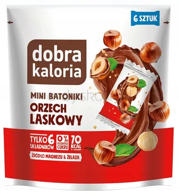 Dobra Kaloria Mini batoniki orzech laskowy ( 6 szt) 108g