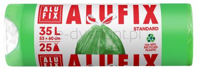 Alufix Worki na śmieci, z taśmą, HDPE, 35l, 25 szt., zielone