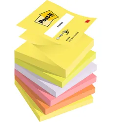 Post-It Karteczki samoprzylepne Z-Notes, 76x76mm, 6x100 kart., mix kolorów neonowych